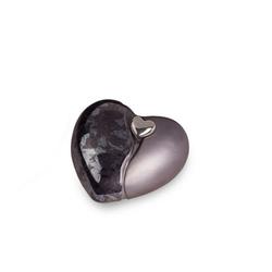 Ceramic Heart Urn (Graphite with Silver Heart) - Small