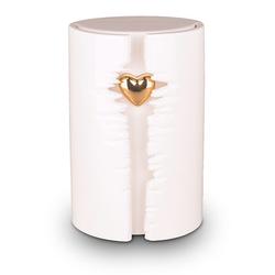 Ceramic LED Urn (White with Heart) - Adult