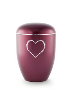 Arboform  Crystal Heart Urn (Burgundy) - XL Adult
