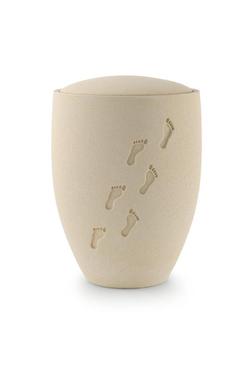 Biodegradable Embossed Footprints Urn (Natural Stone) - XL Adult 