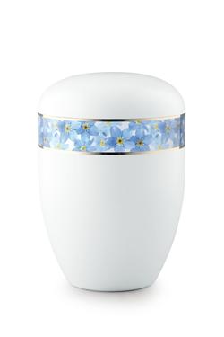 Arboform Blue Flower Border Urn (White) - XL Adult