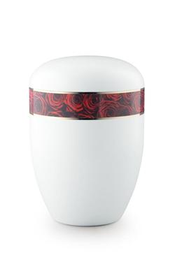 Arboform Red Roses Border Urn (White) - XL Adult