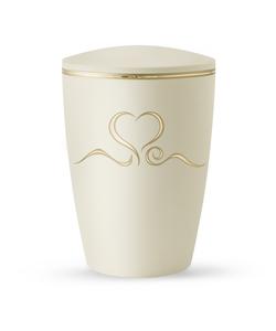 Arboform Heart Urn (Cream and Gold) - XL Adult