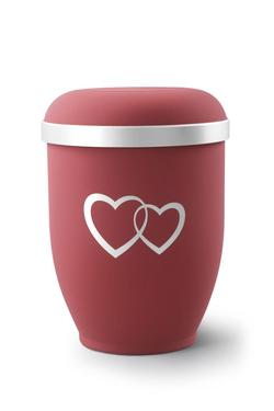 Arboform Entwined Hearts Urn (Red and Silver) - XL Adult
