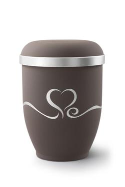 Arboform Fluid Heart Urn (Brown and Silver) - XL Adult