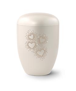 Arboform Crystal Hearts Urn (Pearl) - XL Adult