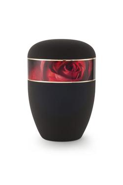 Arboform Antiqua Red Rose Border Urn (Black) - XL Adult