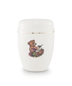 Steel Teddy Bear Urn (White) - Infant