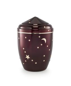 Steel Moon & Stars Urn (Maroon) - Infant