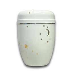 Steel Moon & Stars Urn (White) - Infant