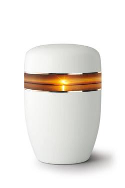 Steel Sunset Border Urn (White) - XL Adult