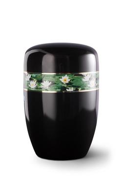 Steel Water Lily Border Urn (Black) - XL Adult