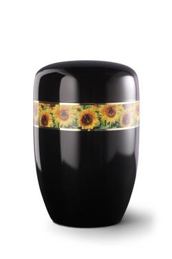 Steel Sunflowers Border Urn (Black) - XL Adult
