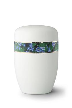 Steel Forget-Me-Not Border Urn (White) - XL Adult