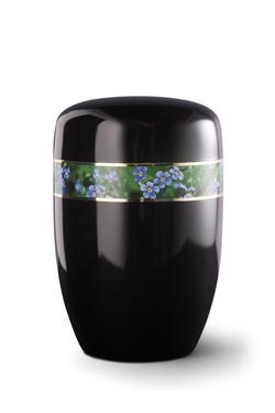 Steel Forget-Me-Not Border Urn (Black) - XL Adult