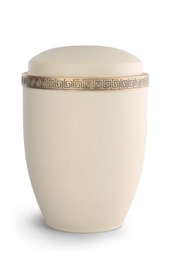 Steel Athena Gold Border Urn (Cream) - XL Adult