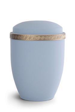 Steel Athena Gold Border Urn (Pale Blue) - XL Adult