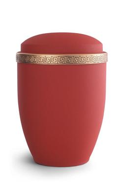 Steel Athena Gold Border Urn (Ruby Red) - XL Adult