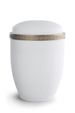 Steel Athena Gold Border Urn (White) - XL Adult