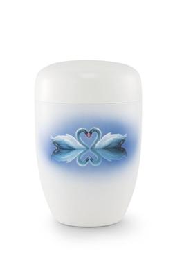 Steel Swan Urn (White) - XL Adult (END OF LINE)