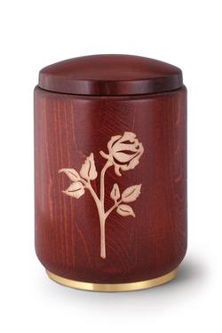 Wooden Rose Urn (Stained Mahogany) - XL Adult